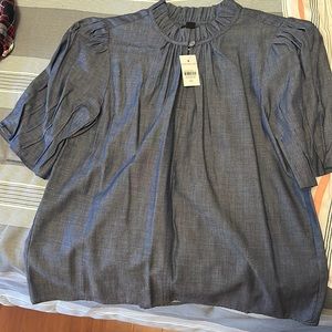 Ann Taylor Denim Look shirt XS NEW WITH TAGS
